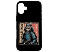 Giapponese Samurai Cat Warrior Katana Ukiyoe Art Uomini Donne Bambino Custodia per iPhone 16 Plus