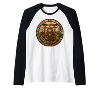 Giapponese, Samurai Guardian Medievale Vetrata Gatto Maglia con Maniche Raglan