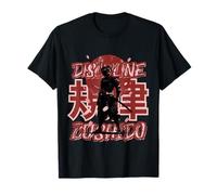 Giapponese Samurai Guerriero Rosso Sole Cherry Blossom Art Maglietta