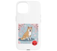 Giapponese Shiba Inu Sakura Fiori Di Ciliegio Kanji Custodia per iPhone 15