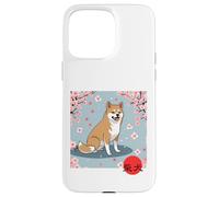 Giapponese Shiba Inu Sakura Fiori Di Ciliegio Kanji Custodia per iPhone 15 Pro Max