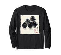 Giapponese Sumi-e Inchiostro Pittura A Carbone U Maglia a Manica
