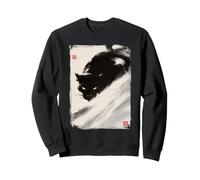 Giapponese Tiger Ink Art Sumi-e Pittura Zen Uomini Donne Leopardo Felpa