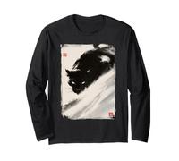 Giapponese Tiger Ink Art Sumi-e Pittura Zen Uomini Donne Leopardo Maglia a Manica