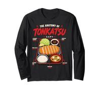 Giapponese Tonkatsu Anatomia Cibo Arte Illustrazione Maglia a Manica