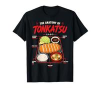 Giapponese Tonkatsu Anatomia Cibo Arte Illustrazione Maglietta
