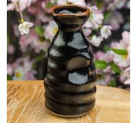 Giapponese Tradizionale Ceramica Sake Bottiglia Nera Tenmoku Smalto