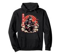Giapponese Ukiyo-E Samurai Cat Suonare La Chitarra Elettr Felpa con Cappuccio