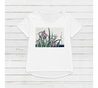 Giapponese Ukiyo-E T Shirt Xilografia Arte Hokusai Iris Donna Uomo Stampato Tee
