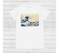 Giapponese Ukiyo-E T Shirt Xilografia Arte Hokusai Kanagawa Ottimo Onda Da Uomo