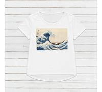 Giapponese Ukiyo-E T Shirt Xilografia Arte Hokusai Kanagawa Ottimo Onda Da Uomo