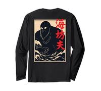 Giapponese Umibozu Mare Monaco Yokai Oceano Art Back Maglia a Manica