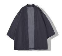 Giapponese Uomo Kimono Top Cardigan Cappotto Giacca Yukata Semplice Casual Loose