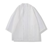 Giapponese Uomo Kimono Top Cardigan Cappotto Giacca Yukata Semplice Casual Loose