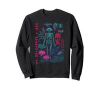 Giapponese Yugen Scheletro Mistico Vaporwave Gotico Grunge Art Felpa
