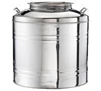 Giara per olio fusto 25 litri Bidone damigiana in acciaio inox 18/10 contenitore vino miele acqua