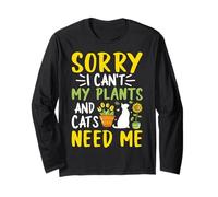 Giardinaggio - Mi dispiace non posso, le mie piante e i miei gatti hanno bisogno di me Maglia a Manica