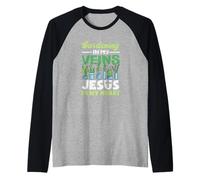 Giardinaggio nelle Mie vene Gesù nel Mio Cuore Giardinaggio Divertente Maglia con Maniche Raglan
