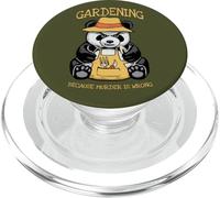 Giardinaggio perché l'omicidio è sbagliato Panda malvagio amante delle piante PopSockets PopGrip per MagSafe