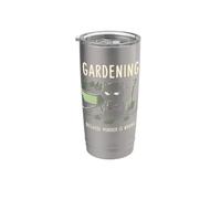 Giardinaggio perché l'omicidio è sbagliato Pianta per gatti Giardino divertente Bicchiere termico in acciaio inox doppia parete