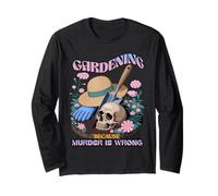 Giardinaggio perché l'omicidio è sbagliato, Skull Cottagecore Maglia a Manica