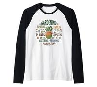 Giardinaggio Pianta Mamma Pollice Verde Tipografia Word Art Maglia con Maniche Raglan
