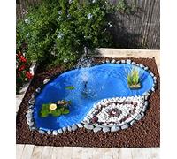 Giardini d'Acqua Laghetto da Giardino Termoformato in Plastica Azzurro - Modello Nemi Vasca Preformata per Laghetto Ornamentale - 180x100x36 cm - capacità 270 L