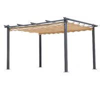 Giardini del Re Pergola in Alluminio da Esterno Giardino con Telo Retrattile cm 300x400x230h