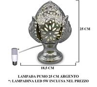 GIARDINI DI MARZO ITALIA PUMO LAMPADA ARGENTO 25cm PCL266