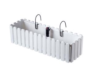 Giardiniera KADAX, vaso da balcone a doghe, 60 cm, bianco