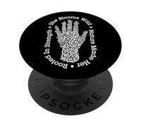 Giardiniere amante delle piante Lei Fiorisce Mano di piante da giardinaggio selvatiche PopSockets PopGrip Adesivo