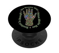 Giardiniere amante delle piante Lei Fiorisce Mano di piante da giardinaggio selvatiche PopSockets PopGrip Adesivo