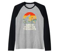 Giardiniere Crescere Pensieri positivi Vintage Donna Botanico Maglia con Maniche Raglan