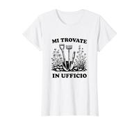 Giardiniere Divertente Frase Simpatica per Orto Giardinaggio Maglietta con Stampa Grafica Economica, Donna, Bianco, L