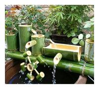 Giardino all'aperto fontana in bambù con ruota d'acqua e pompa per la decorazione del giardino per la circolazione dell'acqua per cortile e libbre ornamento paesaggistico fai da te (80 cm/31,5 pollici