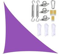Giardino Angolare A Destra Triangolo Da Sole Vele, 98% Di Tende Da Baldacchino A Baldacchino Da Sole A Blocco Uv Impermeabili(Size:5x5x7.1m,Color:Purple)