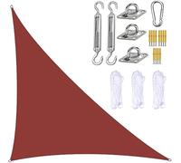 Giardino Angolare A Destra Triangolo Da Sole Vele, 98% Di Tende Da Baldacchino A Baldacchino Da Sole A Blocco Uv Impermeabili(Size:3x3x4.3m,Color:Red)