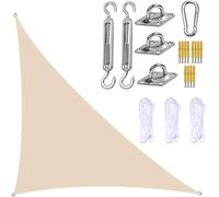 Giardino Angolare A Destra Triangolo Da Sole Vele, 98% Di Tende Da Baldacchino A Baldacchino Da Sole A Blocco Uv Impermeabili(Size:4x4x5.7m,Color:Beige)