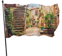 Giardino Bandiera 90x150cm, Alley In Old Town Pitigliano Tuscany Italy Bandiera Pirata Rinforzata Striscione All'Aperto, Per All'Aperto Al Coperto, Balcone, Feste Strada