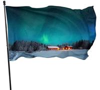 Giardino Bandiera 90x150cm, Aurora Borealis Bandiera Militare Rinforzata Striscione All'Aperto, Per Feste Estive, Eventi, Feste Strada