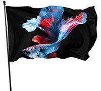 Giardino Bandiera 90x150cm, Betta Fish Siamese Fighting Fish Betta Splendens Bandiera Della Brezza Rinforzata Striscione All'Aperto, Per Celebrazioni, Feste Estive, Eventi