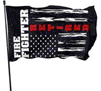 Giardino Bandiera 90x150cm, Fire Fighter Retired American Stagione Bandiera Prova Di Sbiadimento Striscione All'Aperto, Per Balcone, Celebrazioni, Feste Estive
