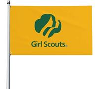 Giardino Bandiera 90x150cm, Girl Scouts Flag Of The Usa Bandiera Della Brezza Tessuto Da Esterno Striscione All'Aperto, Per Feste Estive, Eventi, Balcone