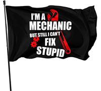 Giardino Bandiera 90x150cm, I Might Be A Mechanic But I Can'T Fix Stupid Stagione Bandiera Rinforzata Striscione All'Aperto, Per Feste Strada, Eventi, Balcone
