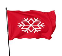 Giardino Bandiera 90x150cm, Snowflake Abstract Beautiful Snow Flowers On Red Christmas New Year Bandiera Della Brezza Rinforzata Striscione All'Aperto, Per Giardino, Celebrazioni, Feste Strada