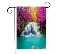 Giardino Bandiera Amazing Waterfall Thailand Conserve Wonderful Autumn In Stream Parks Spring Outdoor Resistente Alle Intemperie Bandiera Della Brezza, Per Giardino, Eventi, 30x45cm