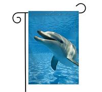 Giardino Bandiera Animal Wild Dolphin Aquatic Shot Fun Communication Mammal Pool Head Headshot Blue Animals Wildlife Decorazione Striscione All'Aperto, Per Giardino, Feste Strada, 30x45cm