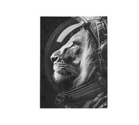 Giardino Bandiera Astronaut Lion Black White Bandiera Della Brezza Resistente Alle Intemperie Striscione All'Aperto, Per Eventi, Celebrazioni, Feste Strada, 30x45cm