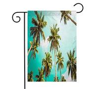 Giardino Bandiera Beautiful Green Fruit Coconut Palm Sun Trees Trip Farm Travel Spring Grass Concept Vintage Resistente Alle Intemperie Stagione Bandiera, Per Celebrazioni, Balcone, 30x45cm