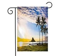 Giardino Bandiera Beautiful Ranch Sunrise From Chinamans Hat Island On Natural Oahu Park Cloud Parks Outdoor Colori Vivaci Bandiera Della Brezza, Per Celebrazioni, All'Aperto Al Coperto, 30x45cm